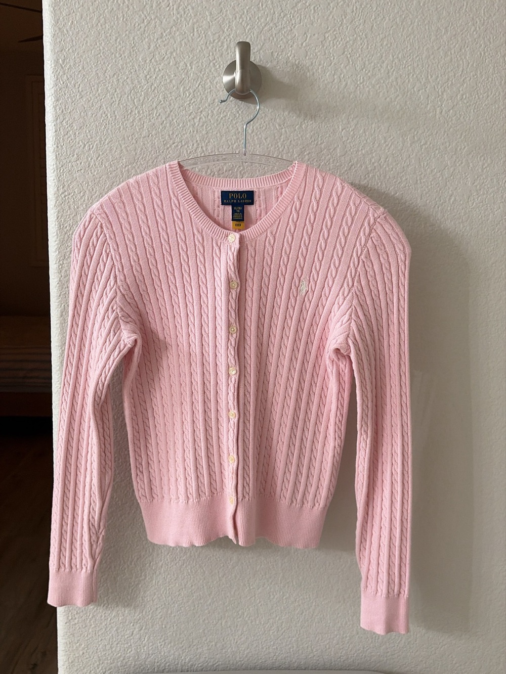 Polo Ralph Lauren Pink Cable-Knit Cotton Cardigan 🎀